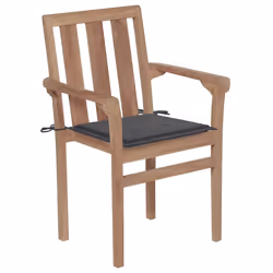 VidaXL 3062208 sedia da esterno Terrazzo Seduta imbottita Teak Antracite