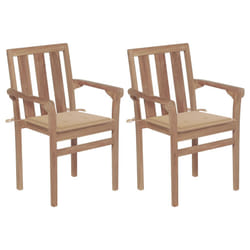 VidaXL 3062211 sedia da esterno Terrazzo Seduta imbottita Teak Beige
