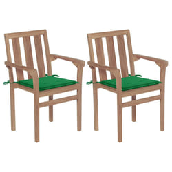 VidaXL 3062213 sedia da esterno Terrazzo Seduta imbottita Teak Verde