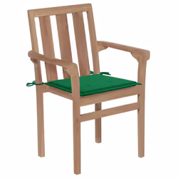 VidaXL 3062213 sedia da esterno Terrazzo Seduta imbottita Teak Verde