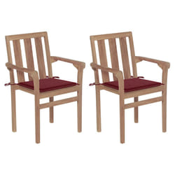 VidaXL 3062217 sedia da esterno Terrazzo Seduta imbottita Teak Rosso