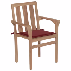 VidaXL 3062217 sedia da esterno Terrazzo Seduta imbottita Teak Rosso