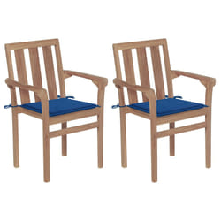 VidaXL 3062218 sedia da esterno Terrazzo Seduta imbottita Teak Blu