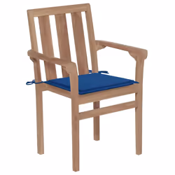 VidaXL 3062218 sedia da esterno Terrazzo Seduta imbottita Teak Blu