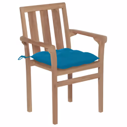 VidaXL 3062227 sedia da esterno Terrazzo Seduta imbottita Teak Blu