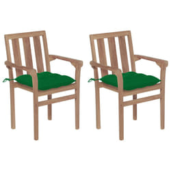 VidaXL 3062228 sedia da esterno Terrazzo Seduta imbottita Teak Verde