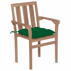 VidaXL 3062228 sedia da esterno Terrazzo Seduta imbottita Teak Verde