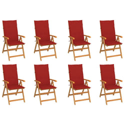 VidaXL 3062382 sedia da esterno Terrazzo Seduta imbottita Teak Rosso