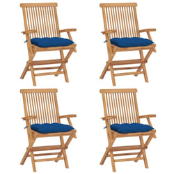VidaXL 3062512 sedia da esterno Terrazzo Seduta imbottita Teak Blu