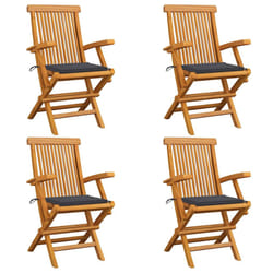 VidaXL 3062541 sedia da esterno Terrazzo Seduta imbottita Teak Antracite