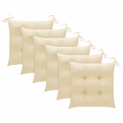 VidaXL 3062558 sedia da esterno Terrazzo Seduta imbottita Teak Crema, Bianco - Vista aggiuntiva 7
