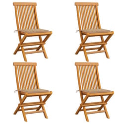 VidaXL 3062571 sedia da esterno Terrazzo Seduta imbottita Teak Beige