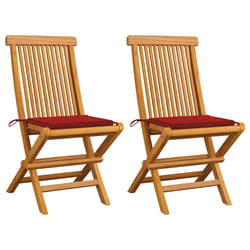 VidaXL 3062574 sedia da esterno Terrazzo Seduta imbottita Teak Rosso