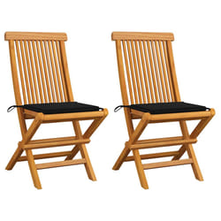 VidaXL 3062575 sedia da esterno Terrazzo Seduta imbottita Teak Nero