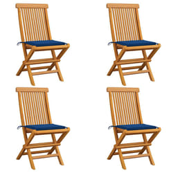 VidaXL 3062578 sedia da esterno Terrazzo Seduta imbottita Teak Blu