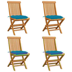 VidaXL 3062587 sedia da esterno Terrazzo Seduta imbottita Teak Blu