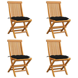 VidaXL 3062590 sedia da esterno Terrazzo Seduta imbottita Teak Nero