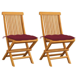 VidaXL 3062592 sedia da esterno Terrazzo Seduta imbottita Teak Rosso
