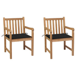 VidaXL 3062737 sedia da esterno Terrazzo Seduta imbottita Teak Nero