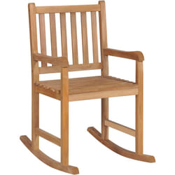 Sedia a Dondolo con Cuscino Verde Brillante in Legno di Teak Vidaxl 730287
