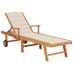 VidaXL 3063008 sedia da esterno Salone Seduta imbottita Acciaio galvanizzato, Teak Crema