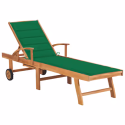 VidaXL 3063011, Salone, Seduta imbottita, Acciaio galvanizzato, Teak, Verde, Poliestere, 1950 mm