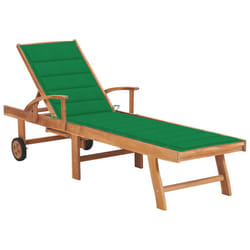 VidaXL 3063011 sedia da esterno Salone Seduta imbottita Acciaio galvanizzato, Teak Verde