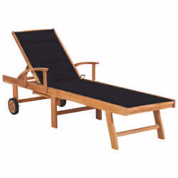 VidaXL 3063013, Salone, Seduta imbottita, Acciaio galvanizzato, Teak, Nero, Poliestere, 1950 mm