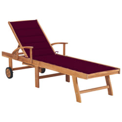 VidaXL 3063015 sedia da esterno Salone Seduta imbottita Acciaio galvanizzato, Teak Rosso