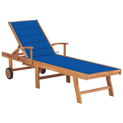 VidaXL 3063016 sedia da esterno Salone Seduta imbottita Acciaio galvanizzato, Teak Blu