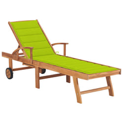 VidaXL 3063017 sedia da esterno Salone Seduta imbottita Acciaio galvanizzato, Teak Verde