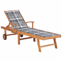VidaXL 3063020, Salone, Seduta imbottita, Acciaio galvanizzato, Teak, Poliestere, 1950 mm, 595 mm