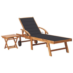 VidaXL 3063021 sedia da esterno Salone Seduta imbottita Acciaio galvanizzato, Teak Antracite