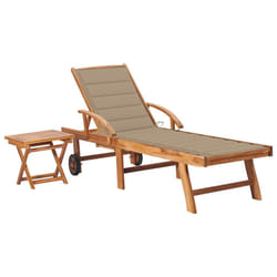 VidaXL 3063024 sedia da esterno Salone Seduta imbottita Acciaio galvanizzato, Teak Beige