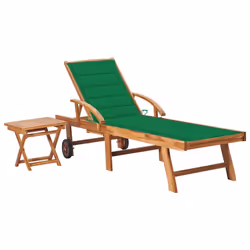 VidaXL 3063026, Salone, Seduta imbottita, Acciaio galvanizzato, Teak, Verde, Poliestere, 1950 mm