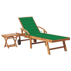 VidaXL 3063026 sedia da esterno Salone Seduta imbottita Acciaio galvanizzato, Teak Verde