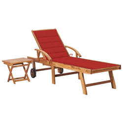VidaXL 3063027 sedia da esterno Salone Seduta imbottita Acciaio galvanizzato, Teak Rosso