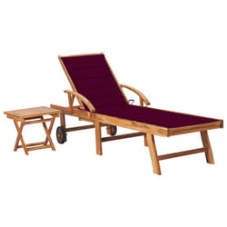 VidaXL 3063030 sedia da esterno Salone Seduta imbottita Acciaio galvanizzato, Teak Rosso