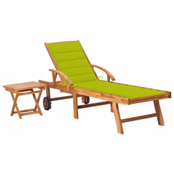 VidaXL 3063032, Salone, Seduta imbottita, Acciaio galvanizzato, Teak, Verde, Poliestere, 1950 mm