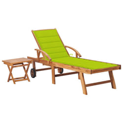 VidaXL 3063032 sedia da esterno Salone Seduta imbottita Acciaio galvanizzato, Teak Verde