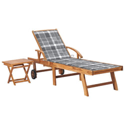 VidaXL 3063035 sedia da esterno Salone Seduta imbottita Acciaio galvanizzato, Teak