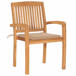 Sedie da Giardino 2 pz con Cuscini Beige Massello di Teakcod mxl 96498 - Vista aggiuntiva 2