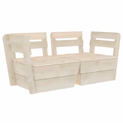 vidaXL Divano da Giardino a 2 Posti su Pallet Legno Abete Impregnato - Vista aggiuntiva 2