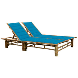 VidaXL 3063949 sedia da esterno Salone Seduta imbottita Bamboo Blu