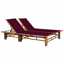 VidaXL 3063954, Salone, Seduta imbottita, Bamboo, Rosso, Poliestere, 1300 mm