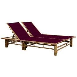 VidaXL 3063954 sedia da esterno Salone Seduta imbottita Bamboo Rosso