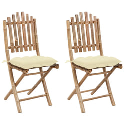 VidaXL 3063989 sedia da esterno Terrazzo Seduta imbottita Bamboo Crema