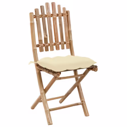 VidaXL 3063989 sedia da esterno Terrazzo Seduta imbottita Bamboo Crema - Vista aggiuntiva 3