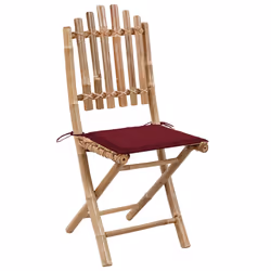 VidaXL 3064011 sedia da esterno Terrazzo Seduta imbottita Bamboo Rosso - Vista aggiuntiva 2