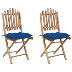 VidaXL 3064012 sedia da esterno Terrazzo Seduta imbottita Bamboo Blu